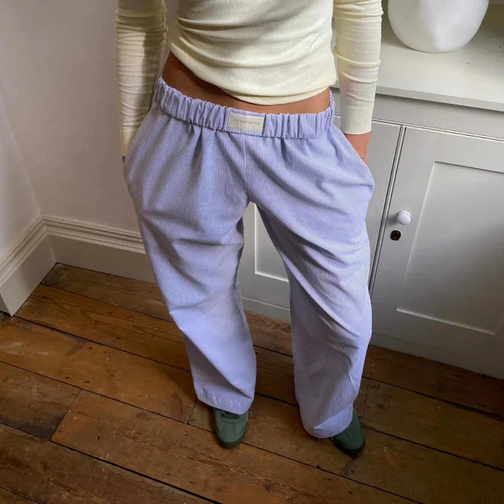 Talia | Women’s Linen Wide-Leg Pants with Elastic Waist