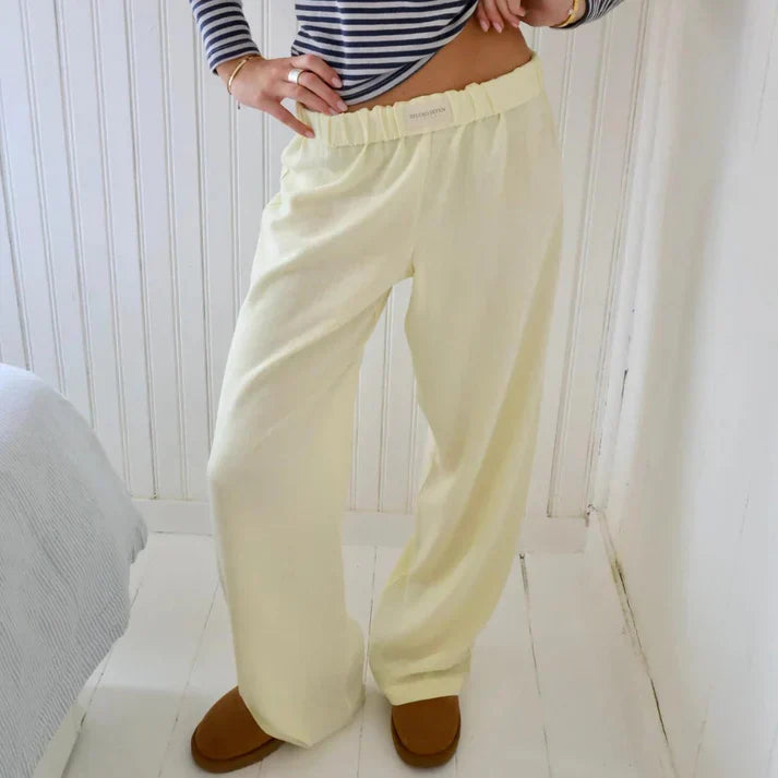 Soreya | Women’s Elastic Waist Linen Trousers