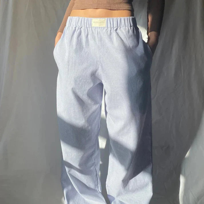 Soreya | Women’s Elastic Waist Linen Trousers