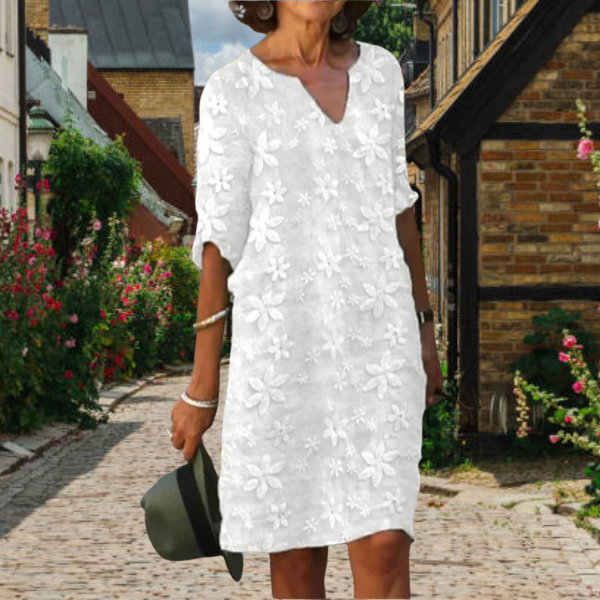 Liora | Women’s Mini Dress with Floral Pattern and 3/4 Sleeves