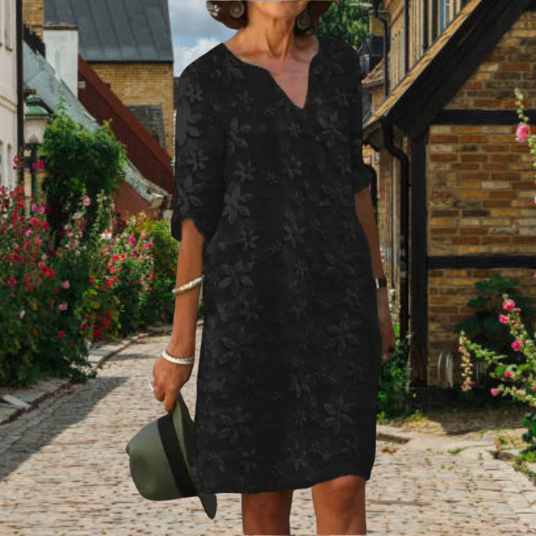 Liora | Women’s Mini Dress with Floral Pattern and 3/4 Sleeves