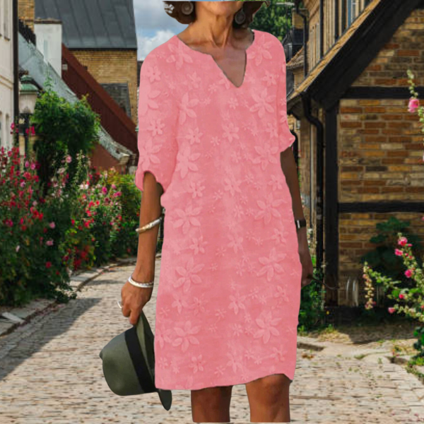 Liora | Women’s Mini Dress with Floral Pattern and 3/4 Sleeves