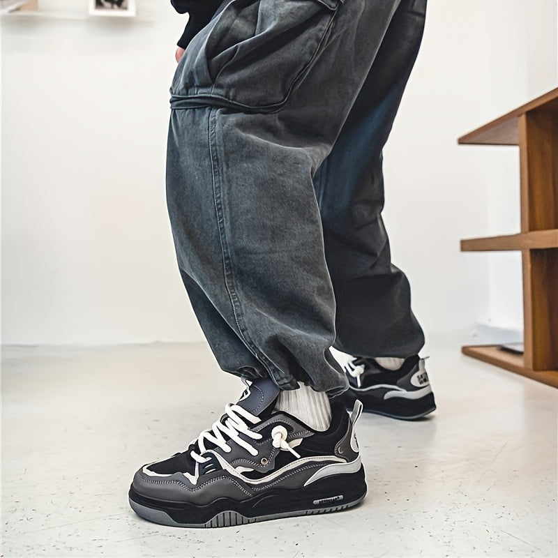 Derek | Men’s Casual Color Block Sneakers with Lace-Up