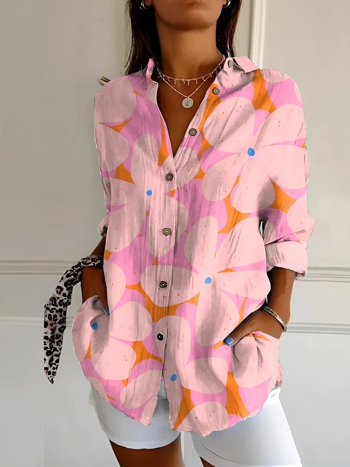 Camila | Women’s Long Sleeve Button-Down Shirt with Prints
