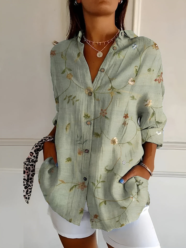 Camila | Women’s Long Sleeve Button-Down Shirt with Prints