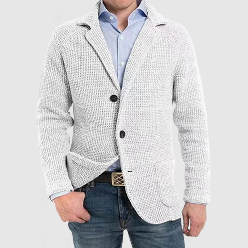 Cassian | Men's Textured Cashmere Cardigan with Pockets
