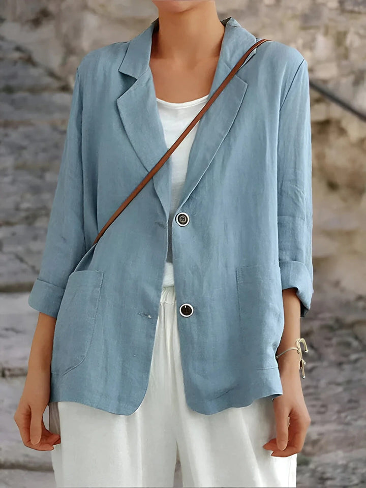 Aileen | Women’s Lightweight Linen Blazer with Pockets