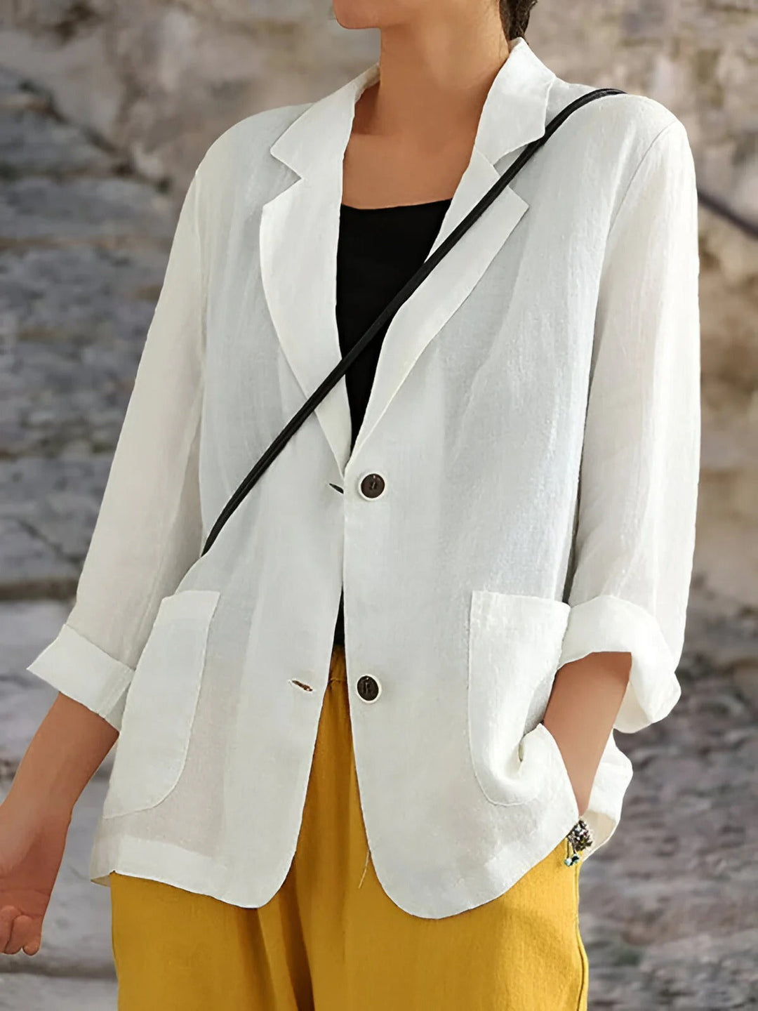 Aileen | Women’s Lightweight Linen Blazer with Pockets