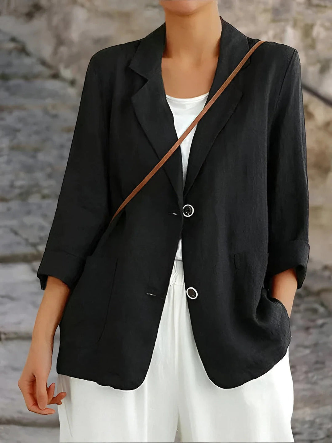 Aileen | Women’s Lightweight Linen Blazer with Pockets