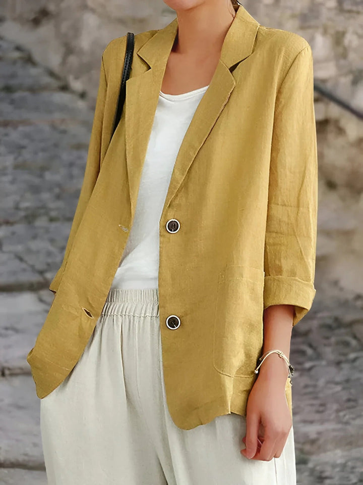 Aileen | Women’s Lightweight Linen Blazer with Pockets
