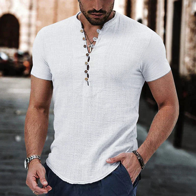 Dorian | Men’s Lightweight Linen Henley Shirt