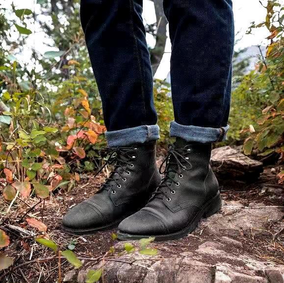 Maximo | Men’s Vintage Leather Ankle Shoes with Lace-Up