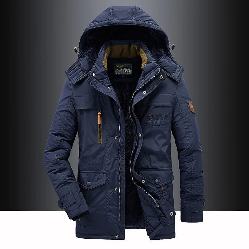 Leon | Men’s Classic Outdoor Jacket with Hood and Fleece Lining
